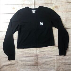 Urthwear 100% Organic Cotton Black Long Sleeve Women's Tee - Radiate‎ Love